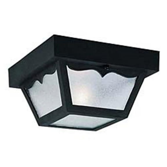 Black Square One-Light Ceiling Porch Light
