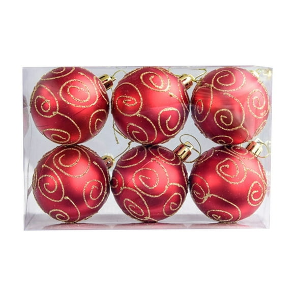 Christmas Tree Decorations,8Cm6Pcs Matte Gold Christmas Ball Plastic Christmas Ball Layout Christmas Tree Pendant,Christmas Tree Ornaments,Ornaments for Christmas Trees