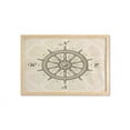 thumbnail image 1 of Ships Wheel Wall Art with Frame, Retro Ship Wheel Antique Sailboat Navigation Tool Monochromic Nostalgic Print, Printed Fabric Poster for Bathroom Living Room, 35" x 23", Beige Brown, by Ambesonne, 1 of 2