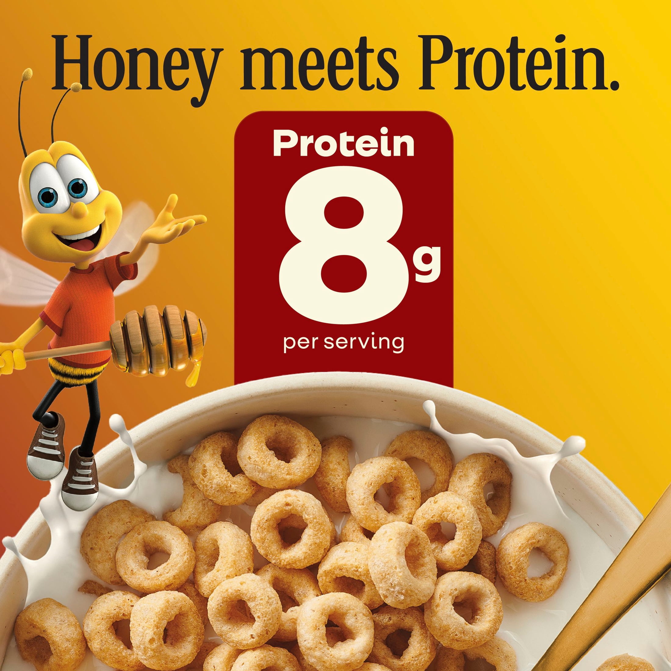Cheerios Protein Cereal, Honey Nut, 8g Protein, Family Size, 14 oz