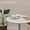 thumbnail image 2 of Raindrops  Tea Tray Decorative Circle for Coffee Table Round Centerpiece Green, 2 of 8