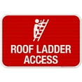 thumbnail image 1 of Roof Ladder Access with Man Climbing Picture Sign, 12x18 Reflective Aluminum EGP, 1 of 7