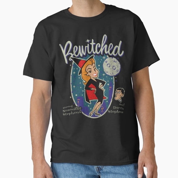 Bewitched With Darrin Funny Vintage Worn TV Show Retro Graphic Unisex T-Shirt Y3430, Up to Size 5XL