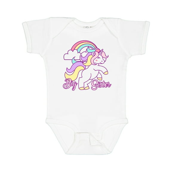Inktastic Big Sister Unicorn Girls Baby Bodysuit
