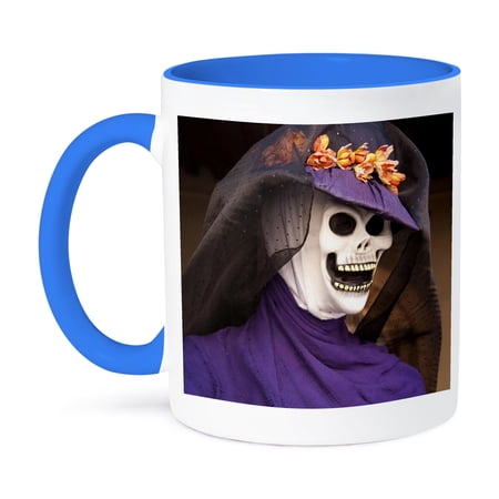 Mexico, Oaxaca, Day Of The Dead Skeleton - Sa13 Jme0360 - John And Lisa Merrill, 11oz Two-Tone Blue Mug