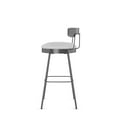 thumbnail image 3 of Amisco Monza 30 In. Swivel Bar Stool - Grey White Polyester / Dark Grey Metal, 3 of 9