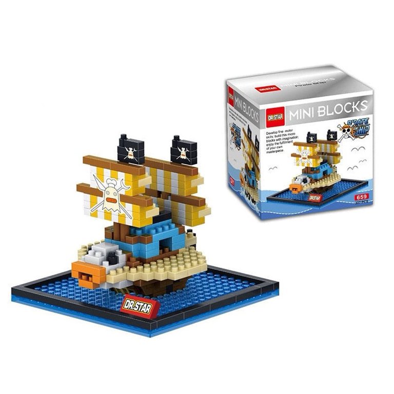  HI-REEKE 1 Piece Anime Pirate Ship Building Blocks Set,  Thousand Sunny Brick Boat Battleship Model Toy Kit for Adult Kid -1484PCS :  Toys & Games