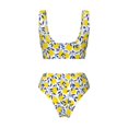 thumbnail image 6 of Rocae Tropical Lemon for Bikini Set for Women Two Piece Sexy High Swimsuits Split Crossover Bikini, 6 of 9