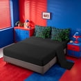 thumbnail image 3 of meiyoeat Classic Geometric Checkered 7 Pieces Full Size Bedding Sets For Kids,Gradient Neon Blue Green Full Size Bed in a Bag For Boys,Black Reversible, 3 of 7
