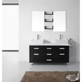 thumbnail image 3 of Virtu USA Maybell 56'' Double Bathroom Vanity Set with White Marble Top and Mirror, 3 of 3