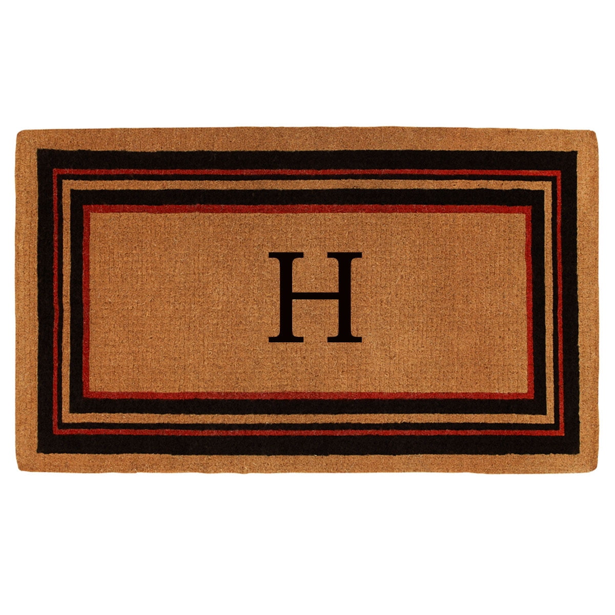 Calloway Mills Esquire Monogram Outdoor Doormat, Extra-Thick 18" x 30" (Letter H)