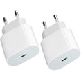 thumbnail image 1 of Cargador de iPhone 2 paquetes de 20 W Certificado Apple MFi: Adaptador de corriente USB C PD 3.0 Toma de carga USB C, Cargador rápido Compatible con iPhone 14/13/13 Mini/13 Pro/13 Pro Max/12, etc., 1 of 5