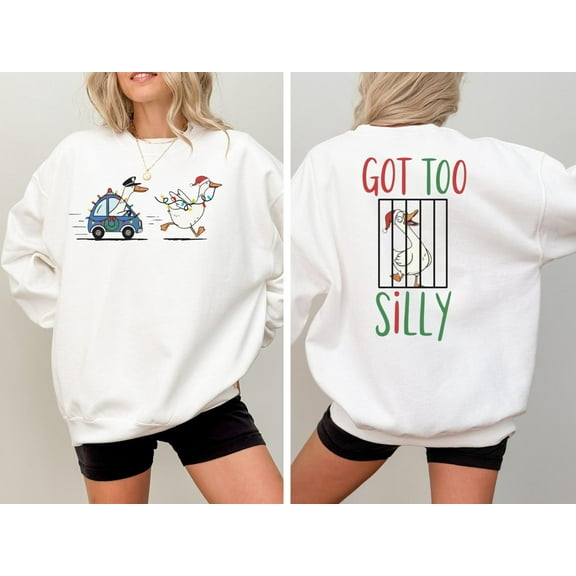 Got Too Silly Christmas Shirts, Goose Family Christmas Sweatshirts, Funny Goose Matching Sweaters