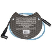 Pig Hog PHMH3DBR Hex Series, 3ft Right Angle Mic Cable, Daphne Blue