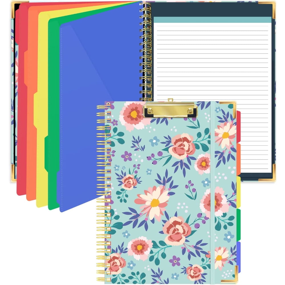 PEACNNG Spiral Clipboard with Refillable Lined Notepad for Letter Size