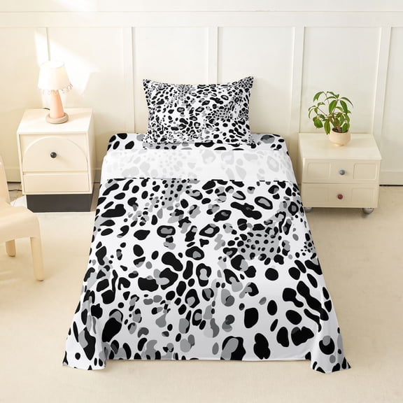 Erosebridal Teens Abstract Leopard Print Twin Sheet Sets 3pcs,Vintage Cheetah Print Bedding For Adults