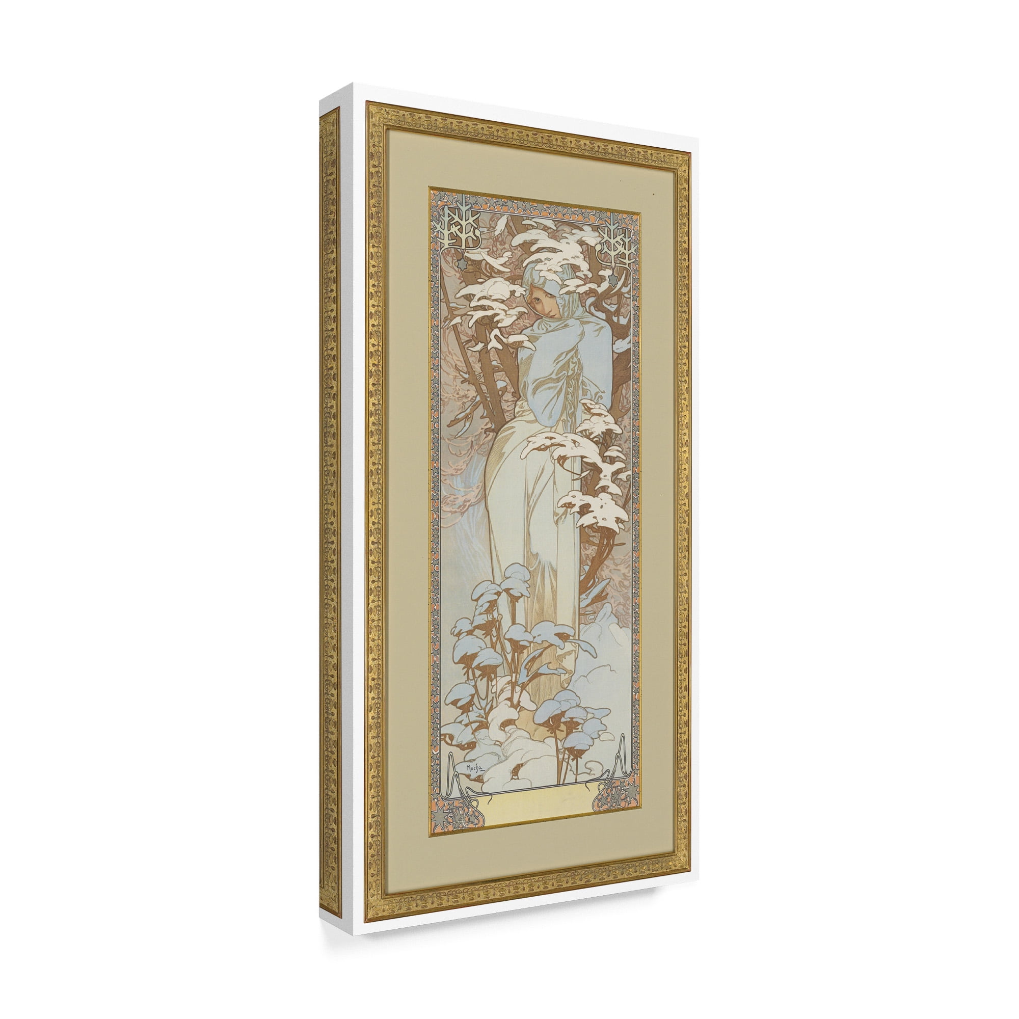 Trademark Fine Art 'Four Seasons: Winter, 1900' Canvas Art by Alphonse Marie Mucha