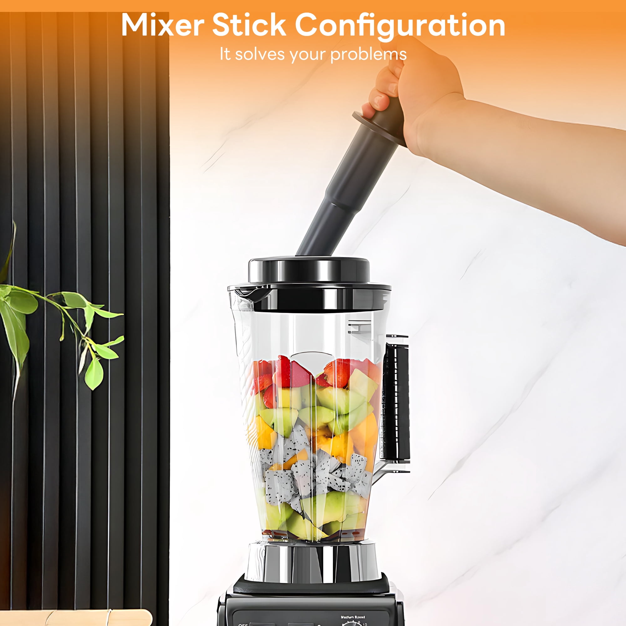 INSMART Food Processor Blender Combo,100oz Professional Kitchen System Blender, 9500W Motor, 15 Speed Adjustable, Multi-Function Electric Blender/Grinder/Chopper for Smoothies, Juice, Crush Ice