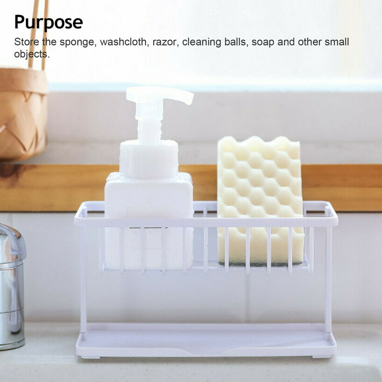 BSKSSK Sink Caddy,Kitchen Sink Organizers Sponge Holder for Kitchen Sink, Dish Soap Scrubber Holder with Removable Drain Pan,Sink Brush Holder for  Scrubber - Yahoo Shopping