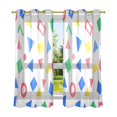 thumbnail image 6 of Yayeee Window Curtains Light Filtering 63"x52" Grommet Panel Pair Home Living Room Decor, Blue Retro Triangles, 6 of 7