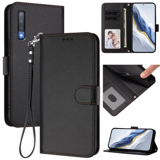 Funda Cartera GANGXUN para Samsung Galaxy A7 2018 – Cierre Magnético, Protección RFID, Correa Desmontable, Compatible con Carga Inalámbrica