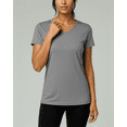 thumbnail image 3 of Real Essentials 5 Pack: Women's Dry Fit Short Sleeve V Neck Workout Top - Fitness Gym Athletic Yoga T-Shirt (Plus Available), 3 of 4