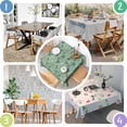 thumbnail image 4 of Teal Chicken Floral Pattern Square Tablecloth,Waterproof Square Table Cover,Wipeable Spillproof Washable Table Cover for Home Kitchen Party Decor 52"x52"(132x132cm), 4 of 6