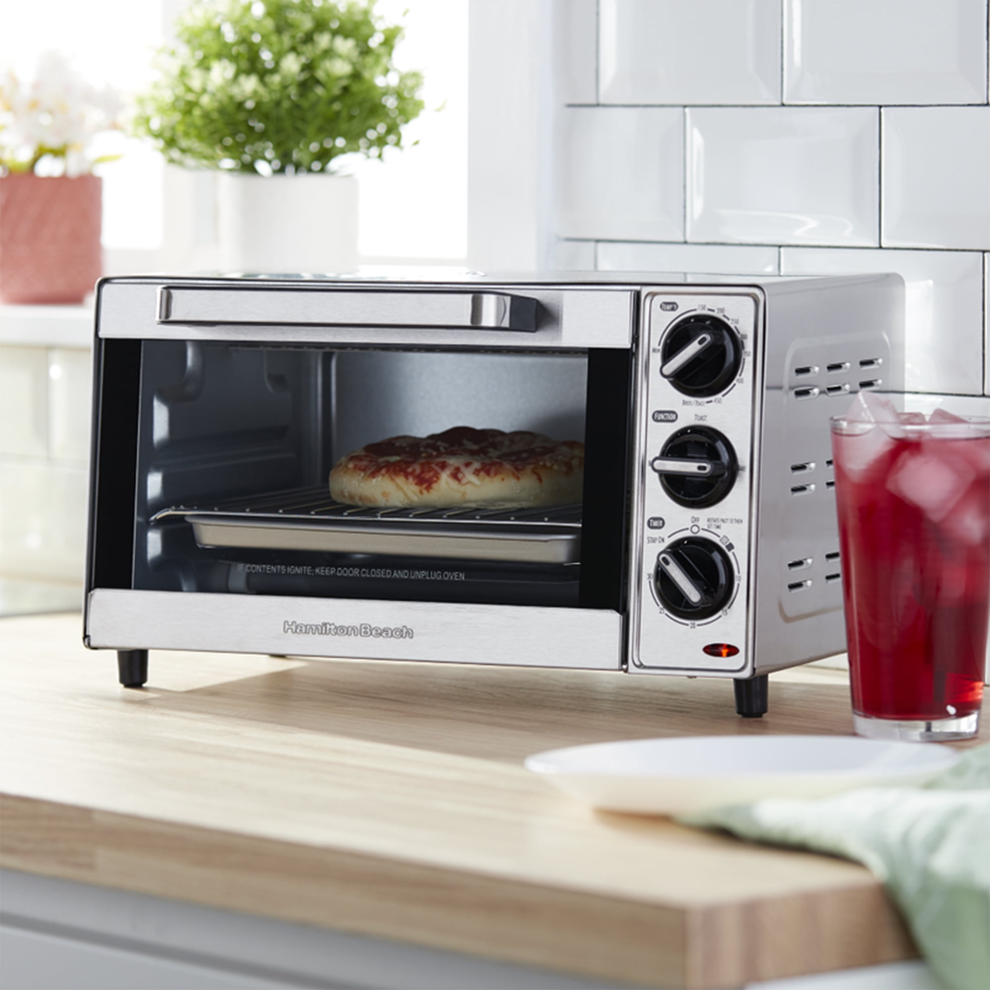 Hamilton beach 31401 stainless steel 4 slice toaster oven broiler online