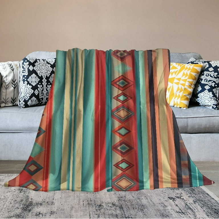 Flannel Blanket Aztec Print Throw Nawypu Southwest Aztec Western