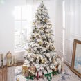 thumbnail image 5 of Skylar 7.5ft Snow Flocked Christmas Tree Prelit with 892 Branch Tips, 550 Warm Lights and Metal Stand, 50" wide Realistic Alaskan Pine Frosted Christmas Tree with Lights by Naomi Home, 5 of 9