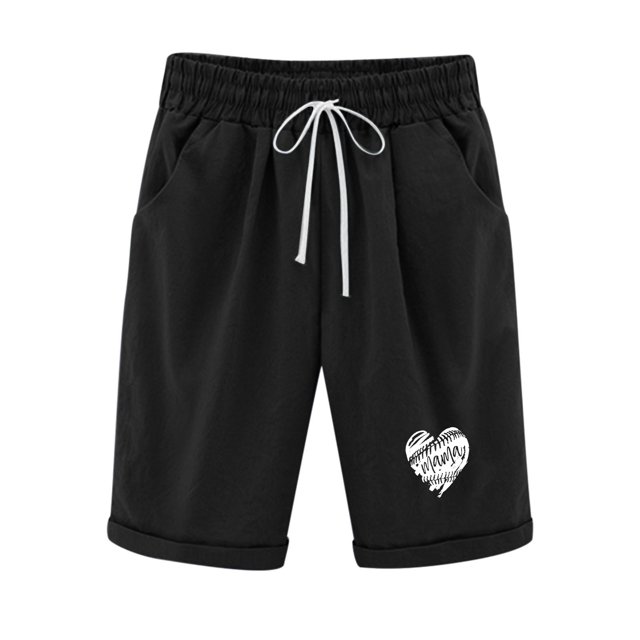 Birdeem Shorts pour Femmes Femmes Taille Élastique Shorts à Cordon Imprimés Amour