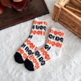 thumbnail image 2 of Women Halloween Fuzzy Crew Socks, Fall Winter Thick Cozy Coral Home Slipper Socks, Cute Pumpkin Bat Ghost Print Nonâ Sleep Floor Socks for Indoor, 2 of 4