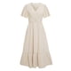 thumbnail image 4 of Vestido de mujer con cuello en V, lunares y mangas con volantes: estilo informal para fiestas, tejido ligero, estilo versátil, fácil de cuidar., 4 of 8