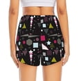 thumbnail image 4 of Uemuo Colorful Geometry Pattern Women's Athletic Shorts High Waisted Running Shorts with Liner Pockets Gym Elastic Workout Shorts-Medium, 4 of 9