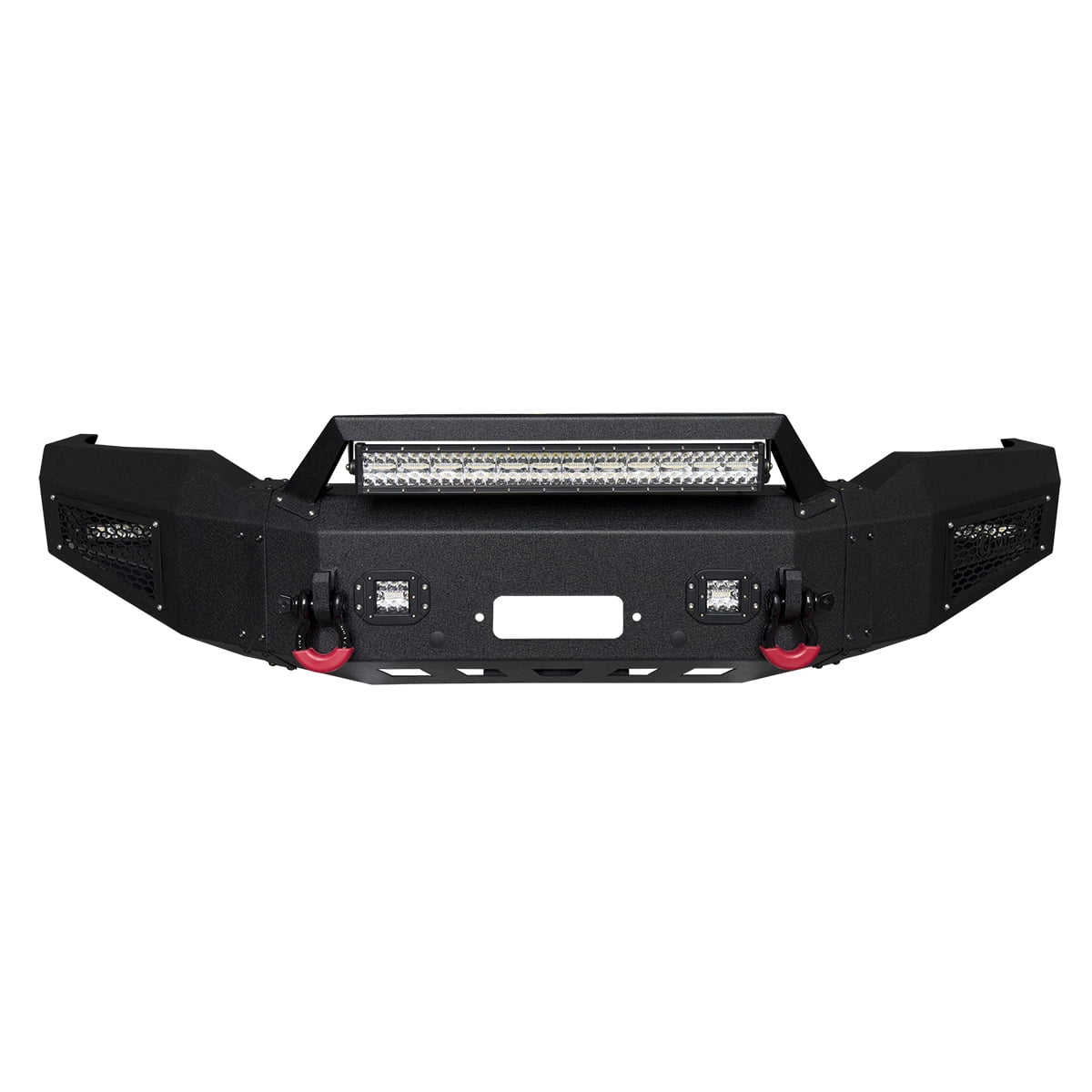 Vijay Front Bumper for 1999-2000-2001-2002-2003-2004 Ford F250/F350 Super Duty with Winch Plate and Aluminum LED Lights