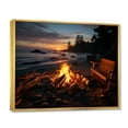 thumbnail image 2 of Designart "Bonfire on the Beach in a Photo IV" Nautical & Beach Floater Framed Canvas Art Print, 2 of 7