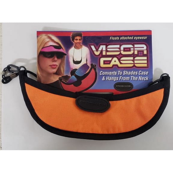 Pro Shade 3-in-1 Sport Visor - Changes From Visor to Eyewear Case in Seconds! (Neon Orange)