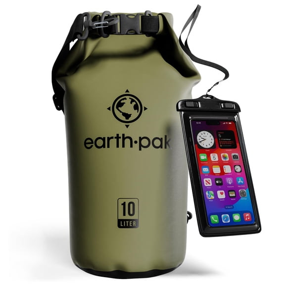 Mochila impermeable Earth Pak con tapa enrollable, 10 litros, con funda