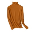 thumbnail image 6 of Womens Sweaters Turtleneck Long Sleeve Pullover Casual Knitted Pullover Warm Cozy Tops Fall Winter Clothes Saffron M, 6 of 6