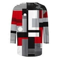 thumbnail image 5 of ZQGJB Plus Size Womens Tunic Blouse Vintage Color Block Print Summer 3/4 Sleeve Round Neck Graphic T-Shirts Ethnic Style Oversized Comfy Pullover Tops Multicolor#10 XL, 5 of 5