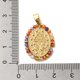 thumbnail image 3 of Rack Plating Brass Micro Pave Colorful Cubic Zirconia Pendants Long-Lasting Plated Cadmium Free & Lead Free Oval with Virgin Mary Pattern Charms Real 18K Gold Plated 22.5x17.5x2.3mm Hole: 3.5x6mm, 3 of 3