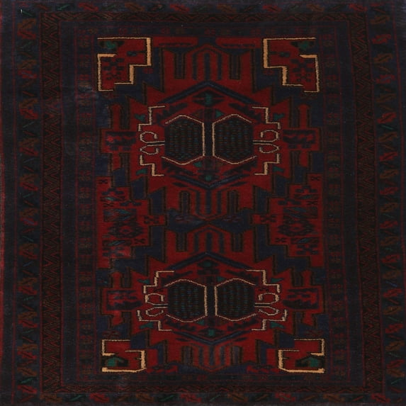 Ahgly Company Machine Washable Indoor Square Traditional Midnight Gray Area Rugs, 7' Square