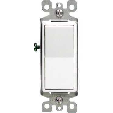 Leviton 05601-2WS Decora 15 Amps Single Pole Rocker Ac Quiet Switch White