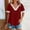 *Red, variant on ClodeEU Women's V Neck Short Sleeve T-Shirt with Cutout Crochet Trim ,Casual Lace Blouse Pink,Womens Plus M