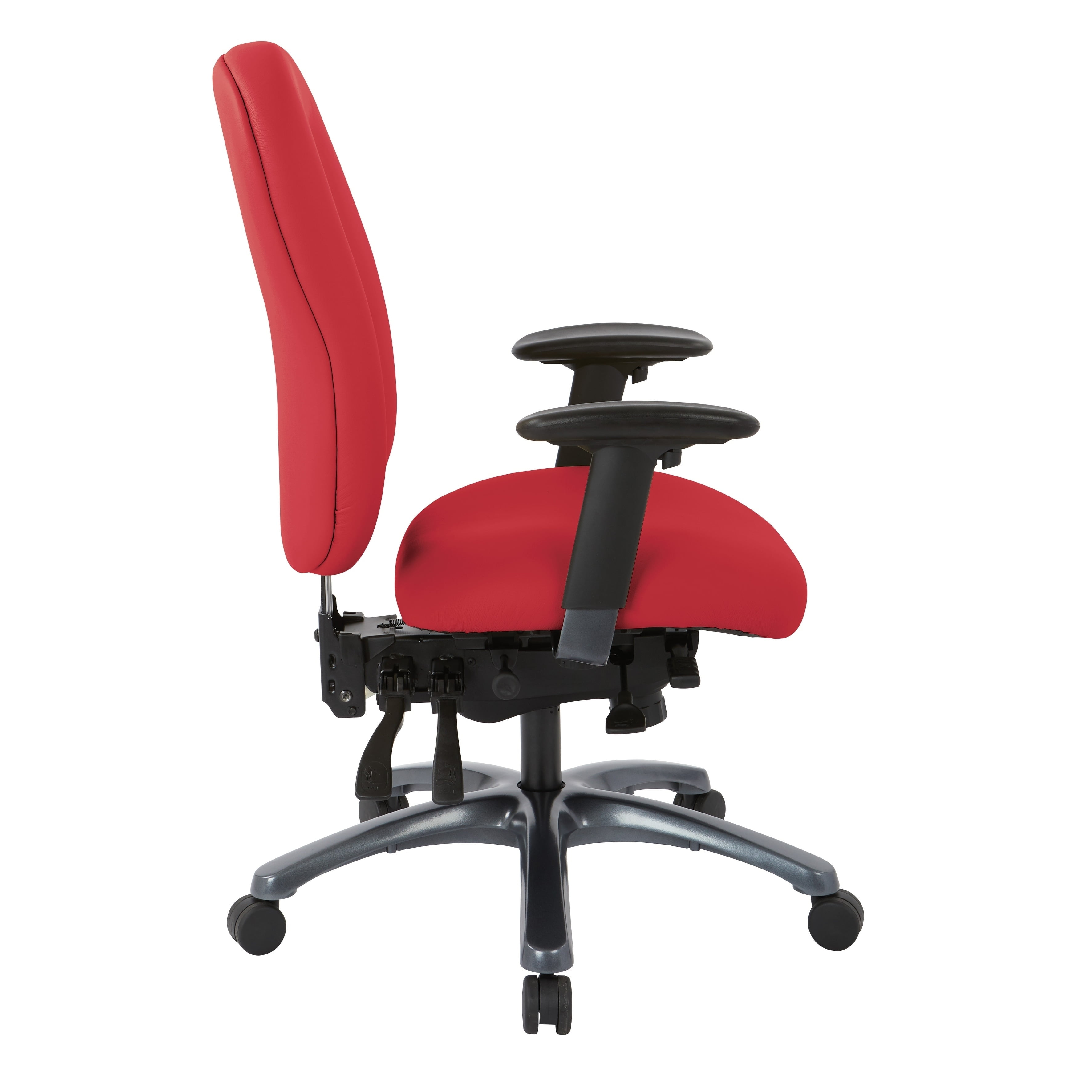 Office Star S Pro Line Ii Multi Function High Back Chair With Seat Slider And Titanium Finish Base