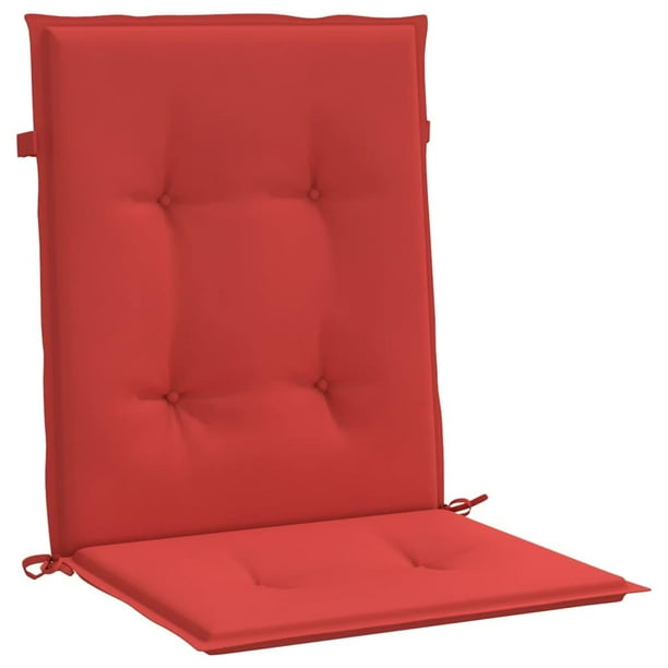 Cojines para silla VidaXL, tela Oxford roja, jardín, respaldo bajo, 4 unidades