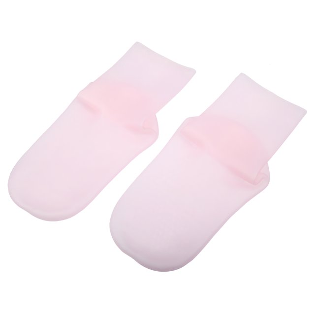 1 Par Hidratante Gel Calcetines Agrietados Pie Cuidado Protector, Silicona Calcetines, Rosa, L Tamaño