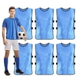 thumbnail image 1 of Paquete de 6 chalecos Pinnies Scrimmage, camiseta de práctica para entrenamiento de fútbol, camiseta de baloncesto, chalecos de práctica de equipo para adultos, suministros deportivos para jóvenes Zhivalor BST3061252-4, 1 of 5