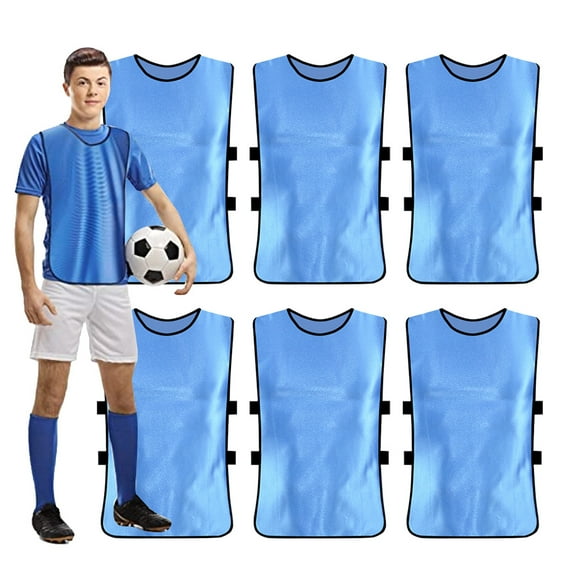 6 Pack Vests Practice Jersey for Soccer Training Vest Basketball Jersey Team Practice Vests for Adult Youth Sport Supplies