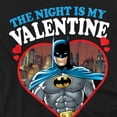thumbnail image 2 of Batman The Night is my Valentine Unisex Adult T Shirt, Black, Medium, 2 of 4
